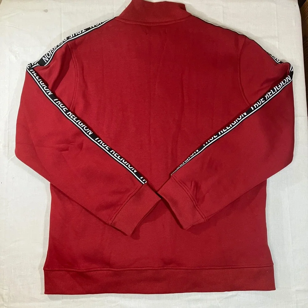 True Religion Mens Red Dahlia Logo Trim Track Jacket 700320 Large NEW